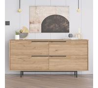 Concept Usine Buffet 4 portes Abey finition bois et métal noir 160x75cm