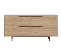 Concept Usine Buffet 4 portes Abey finition bois et métal noir 160x75cm