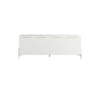 AltoBuy Buffet 4 Portes laqué Blanc Plateau marbré Pieds et poignées métal doré - Carat