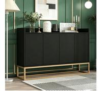 Buffet 4 portes,meuble de cuisine avec rangement,coiffeuse,meuble TV,buffet bas multifonction,pour cuisine couloir salon,noir