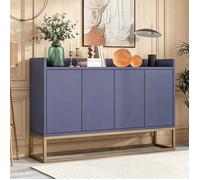Buffet 4 portes,meuble de cuisine avec rangement,coiffeuse,meuble TV,buffet bas multifonction,pour cuisine couloir salon,bleu
