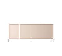 Buffet 4 portes pieds métal 200 cm Beige- LIXIA