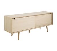 Buffet 5 tiroirs et 2 portes coulissantes en panneaux de particules - Beige