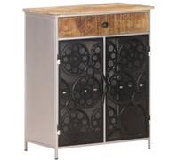 Buffet 60x35x75 cm Bois de manguier brut et fer Brun G