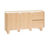 Buffet à 2 portes 4 niches et 2 tiroirs coloris effet bois naturel