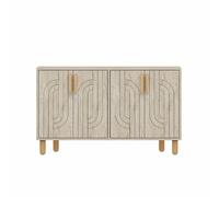 Buffet à 4 portes effet travertin nervuré 120x73cm RODY