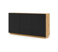 Buffet - AC-Déco - Buffet ""Aura"" - Noir mat - L 164 cm - 2 portes - 4 tiroirs