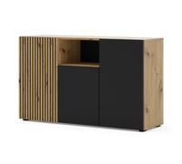 Buffet - AC-Déco - Buffet ""Auris"" - Noir mat - L 135 cm - 3 portes - Style moderne