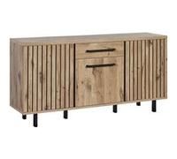 Buffet ALTOBUY 3 portes 1 tiroir aspect bois Canyon décor tasseaux Marron 180x46xH90cm Marron