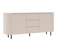 Buffet ALTOBUY LYNA 2 portes 3 tiroirs laqué beige coins arrondis pieds métal noir Beige