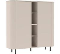 Buffet ALTOBUY LYNA - Meuble de rangement 2 portes et niches laqué beige - 150x43x154cm Beige