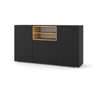 Bim Furniture Commode Anette L 151 cm Noir mat / chêne artisan