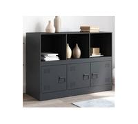 Buffet anthracite 99x39x73 cm acier, armoire, placard, buffet haut, armoire latérale, armoire de rangement, 841789