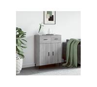 vidaXL – Buffet Sonoma gris – Bois d'ingénierie, avec portes et pieds, 69,5×34×90 cm
