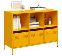 vidaXL Buffet – 101,5x39x73,5 cm – acier laminé à froid – Jaune moutarde