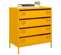 vidaXL Buffet jaune moutarde 68x39x73,5 cm acier laminé à froid