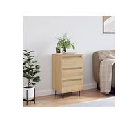 Buffet, Armoire Latérale avec 3 Tiroirs, Commode avec Pieds, Meuble de Rangement Salon Salle de Séjour, Moderne, Chêne Sonoma Bois d'Ingénierie