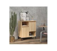vidaXL Buffet armoire latérale 4 compartiments industriel Chêne Sonoma bois d'ingénierie 60x35x70 cm