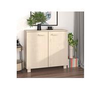 vidaXL Buffet Armoire Latérale Meuble de Rangement Organisateur de Maison Salon Salle de Séjour Intérieur Marron Miel 85x35x80 cm Bois Massif de Pin Brun G
