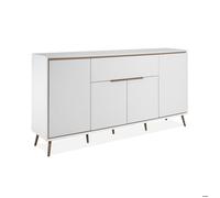Buffet - ARONA 51B - Blanc / Chêne artisan - 4 portes, 1 tiroir - 175 x 90 x 38 cm