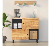 vidaXL Buffet avec 2 portes 80x33x75 cm bois massif de manguier Marron