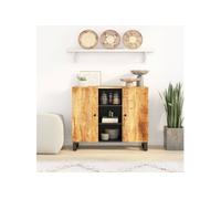 Vidaxl Buffet Avec 2 Portes 90x33x75 Cm Bois Massif De Manguier Marron