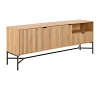 Buffet avec 2 portes et 2 étagères effet tasseaux BAÏKAL - Beige