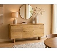Buffet MABERY en manguier 2 portes 2 tiroirs 160x80x40 cm Naturel clair