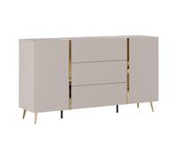 Buffet avec 2 portes et 3 tiroirs - Beige et Doré - MARZIALO