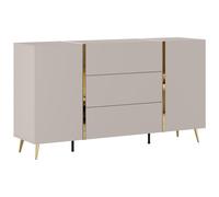 Buffet avec 2 portes et 3 tiroirs - Beige et Doré - MARZIALO
