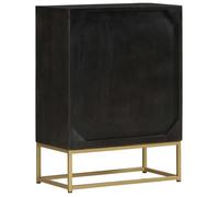 Buffet avec 2 portes noir et doré 55x30x75 cm manguier_2 ans garantie_57823