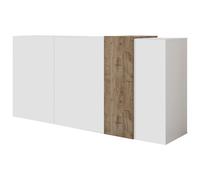 Buffet avec 3 portes - Blanc et naturel clair - CAYNO