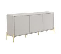 Buffet avec 3 portes en MDF - Beige et doré - LYBAKA