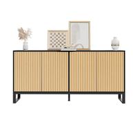 Buffet avec 3 portes et pieds dorés, 120 x 35,5 x 80 cm, blanc, D26083102 | Buffet, armoire d'appoint, armoire de rangement, armoire de cuisine, étagères réglables, fermeture douce