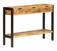 Buffet avec 3 tiroirs 110x35x75 cm Bois de manguier massif Brun G