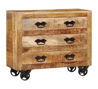 vidaXL Buffet avec 3 tiroirs – Bois de manguier brut massif 80x30x65 cm