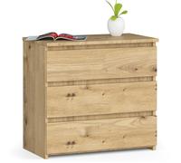 Buffet avec 3 Tiroirs Chêne Artisan - Commode Style Contemporain - 60 x 35 x 57 cm
