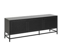 Buffet avec 4 niches de rangement fermées par 3 portes - Noir