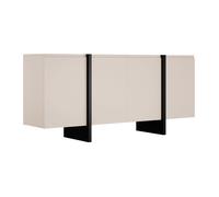 Buffet avec 4 portes en MDF - Beige et Noir - LUVONIA