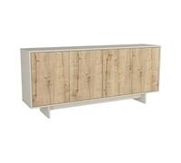 Buffet avec 4 portes - Naturel clair et Beige - ZEFYNA