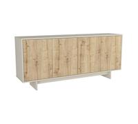 Buffet avec 4 portes - Naturel clair et Beige - ZEFYNA