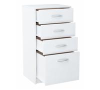 Buffet avec 4 tiroirs Blanc - Meuble de Rangement Style contemporain - 45 x 35 x 85 cm