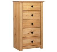 Buffet Avec 5 Tiroirs & Étagère D'affichage 46x40x89 Cm Pin Gamme Panama