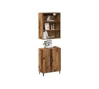 vidaXL Buffet avec armoire murale – Vieux bois (bois d'ingénierie) – Marron