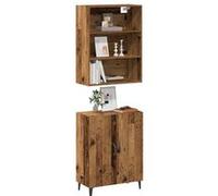 vidaXL Buffet avec armoire murale – Vieux bois (bois d'ingénierie) – Marron