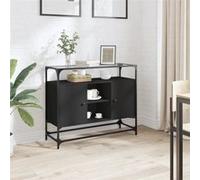 vidaXL Buffet avec dessus en verre