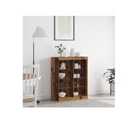 vidaXL Buffet avec éclairage LED en vieux bois 41x37x100 cm Bois d'ingénierie