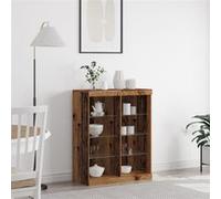 vidaXL Buffet avec éclairage LED en vieux bois 41x37x100 cm Bois d'ingénierie