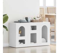 vidaXL Buffet moderne en bois d'ingénierie avec étagère de stockage Noir 100x35x59 cm Rectangulaire