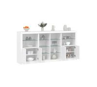 vidaXL Buffet avec Lumières LED, Armoire avec Porte, Meuble de Rangement, Organisateur de Salon Entrée Salle de Séjour, 3209184 Blanc G